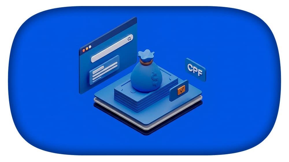 Ilustração digital de como consultar empréstimos pelo CPF.